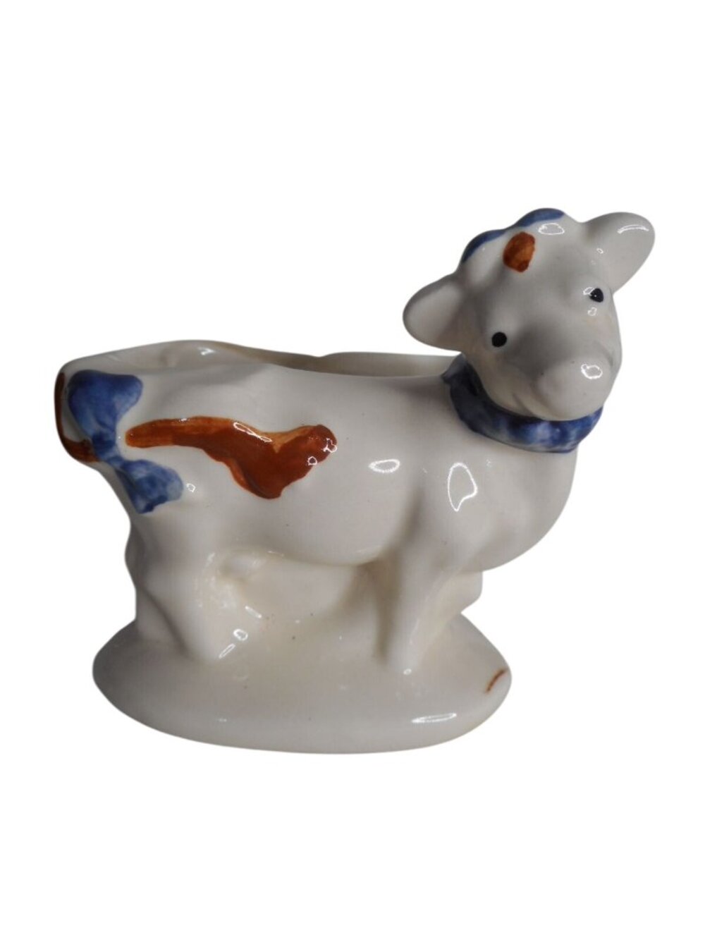 Vintage Ceramic White Cow Planter Farmhouse or Cottage Decor